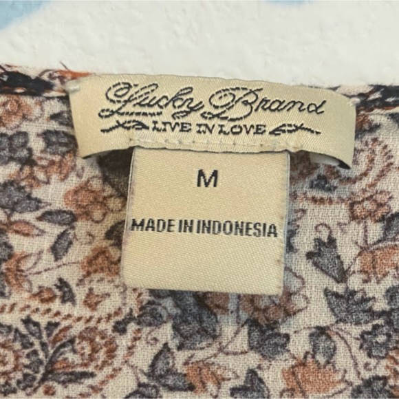 Lucky Brand Boho Paisley Blouse M - Picture 7 of 7